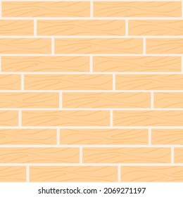 Wood floor seamless pattern. Light wood background. Continuous flooring or wall panels. Template for watermark or wallpaper, vector illustration.