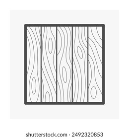 Icono de Vector de piso de madera en vista superior. Material de madera dura recta con patrón de textura. Para colocar en fila, haga una raya en el panel con una superficie limpia. Material de construcción de la naturaleza para la construcción de la casa.