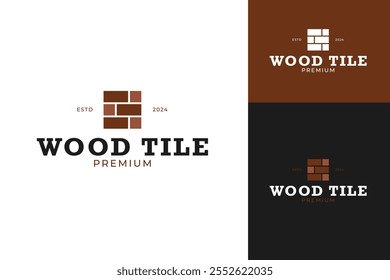 Wood flooring logo design concept vector illustration idea