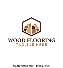 Wood flooring premium logo vector