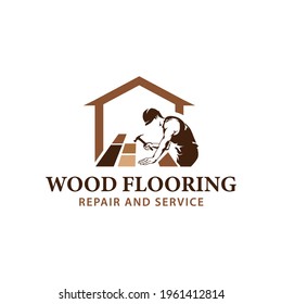 Wood Flooring Repair and Service With Man Holding Hammer