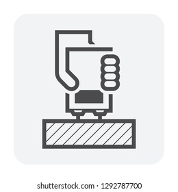Wood flooring testing icon set design.