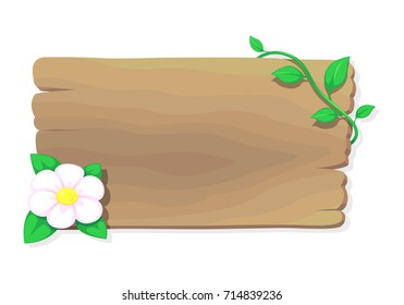 wood and flower, vector