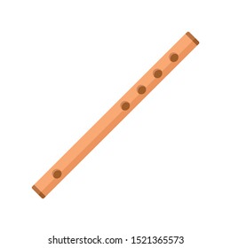 Wood flute icon. Flat illustration of wood flute vector icon for web design