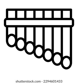 Wood flute icon outline vector. World travel. Festival day