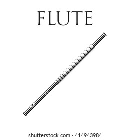 Wood flute vector. Isolated On White Background. Vector Illustrstion