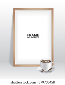 Wood frame with coffee