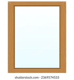 Wood Frame Design Picture Realistic Wooden Rectangular Border Vector