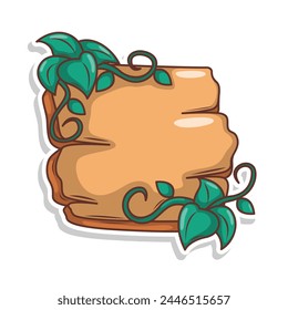 wood frame nature with leaf illustration