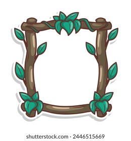 wood frame nature with leaf illustration