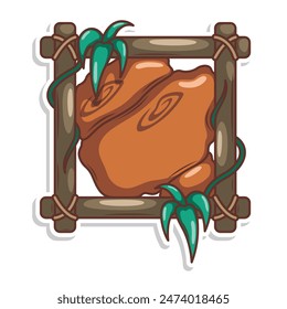 wood frame nature with leaf illustration
