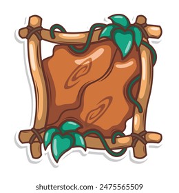 wood frame nature with leaf illustration