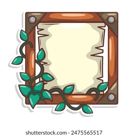 wood frame nature with leaf illustration