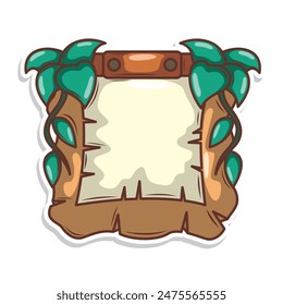 wood frame nature with leaf illustration
