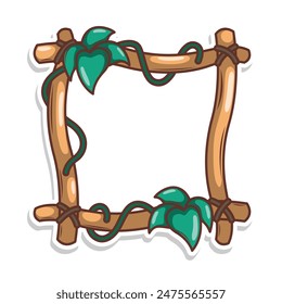 wood frame nature with leaf illustration