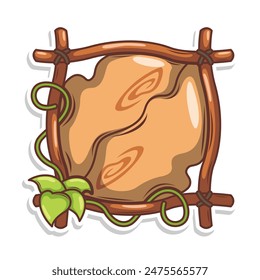 wood frame nature with leaf illustration