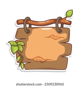 wood frame nature with leaf illustration