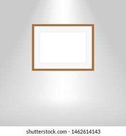 wood frames on gray wall, portrait brown wooden frame, mock up template picture frame, frames cute for photo, vintage wooden frames chic and luxury, mock-up frames for art gallery show and copy space