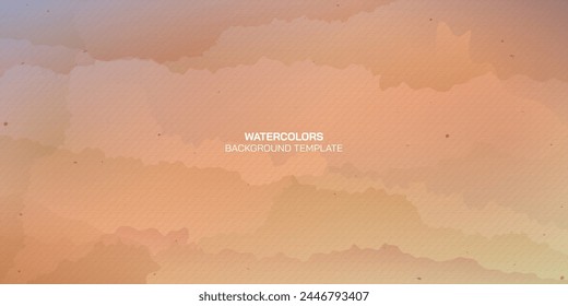 Wood free uncoated paper rough texture pattern peach tone background with watercolor stained vector illustration. Blank used bond paper peach background.