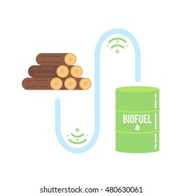 Wood fuel vector icon. Alternative environmental friendly fuel.