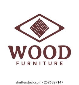 wood furniture flat minimalist logo design