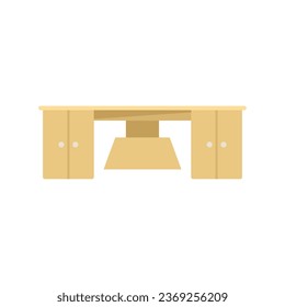 Wood furniture icon flat vector. Interior design. Home table isolated