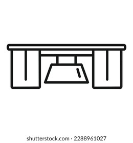 Wood furniture icon outline vector. Interior design. Home table