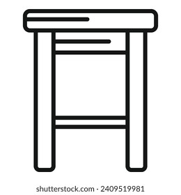 Wood furniture icon outline vector. Architecture project. Deck chair