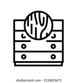 wood furniture line icon vector. wood furniture sign. isolated contour symbol black illustration