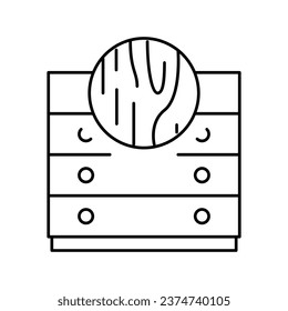 wood furniture line icon vector. wood furniture sign. isolated contour symbol black illustration