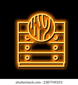 wood furniture neon light sign vector. wood furniture illustration