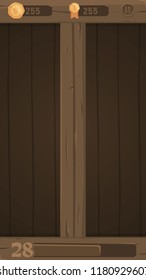 Wood game user interface. Vector illustration