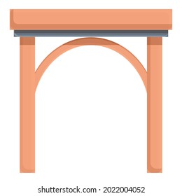 Wood garden arch icon cartoon vector. Fence gazebo. Wooden gate