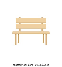 Wood garden bench icon. Flat illustration of wood garden bench vector icon isolated on white background