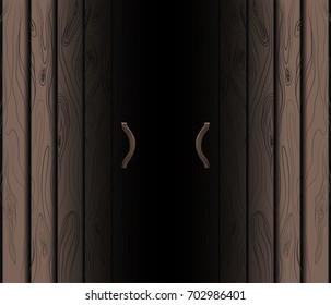 wood gate open