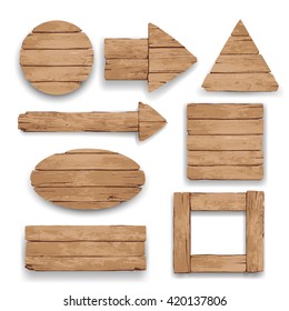 Wood geometric boards and elements