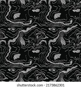 Wood grain black texture. Seamless wooden pattern. Abstract line background. Tree fiber vector illustration