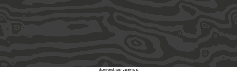 Wood grain black texture. Seamless wooden pattern. Abstract line background. Vector illustration