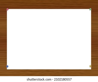 Holzkorntafel mit horizontalem Notenpapier und Kopienpapier, eingepinnt