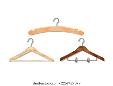 Ilustración vectorial de gancho de color grano de madera, diseño realista.
