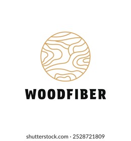 wood grain logo design concept idea with label circle