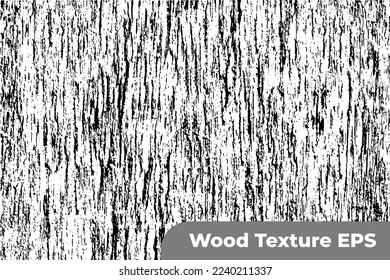 Vector de textura de grano de madera, fondo abstracto granulado, negro y blanco.