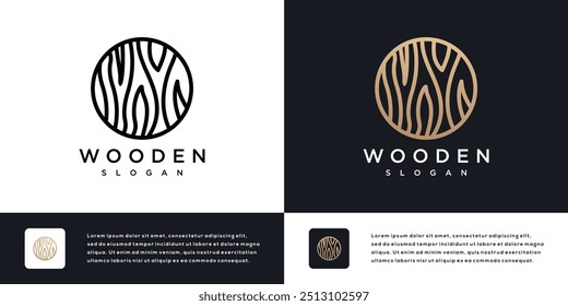 Holzmaserung Textur Vektor Logo Design	