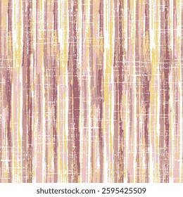 Wood Grain Textured Striped Pattern, Coastal broken dyed washed stripe seamless pattern on dark pink background. Faded blur striped textured effect.
