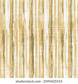 Wood Grain Textured Striped Pattern, Coastal broken dyed washed stripe seamless pattern on dark yellow background. Faded blur striped textured effect.