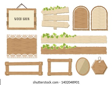 
Wood grained sign frame set