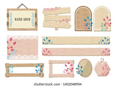 
Wood grained sign frame set