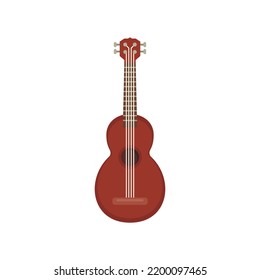 Wood guitar icon. Flat illustration of wood guitar vector icon isolated on white background