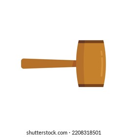 Wood hammer icon. Flat illustration of Wood hammer vector icon isolated on white background