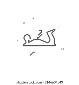 Wood hand planer simple vector line icon. Repair and decoration, finishing facilities symbol, pictogram, sign isolated on white background. Editable stroke. Adjust line weight.